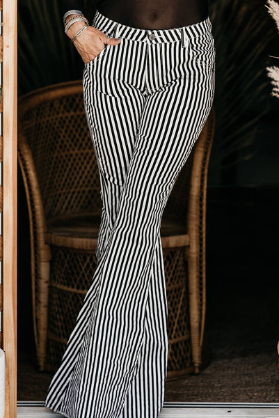 Pinstripe Flared Trousers