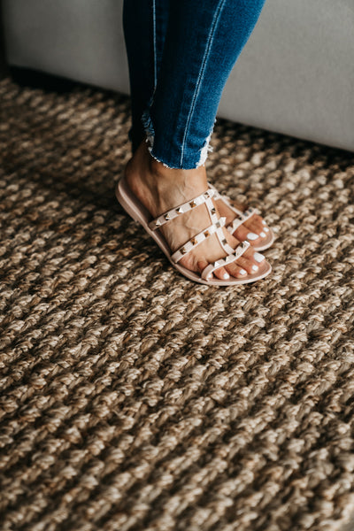 Studded nude online sandals