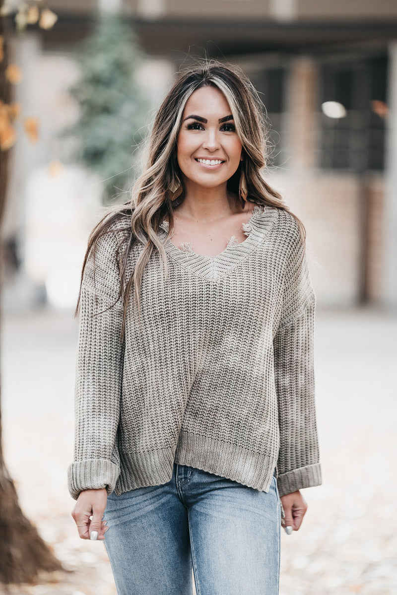Cloudy Days Sweater Olive