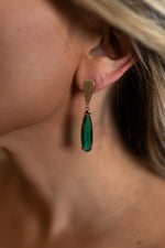 Teardrop Earring Green