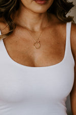 Hammered Ring Necklace Gold