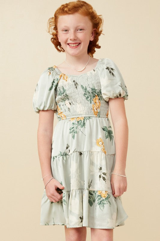 sage green girls dress So Sweet Floral Girls Dress Sage Medium