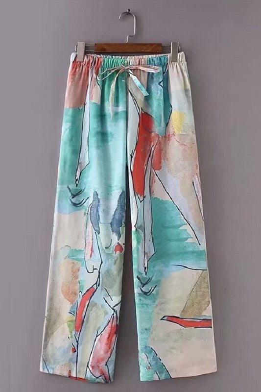 Abstract Water Color Pant
