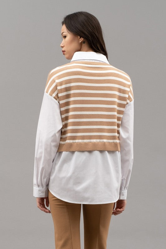 Two for One Blouse - Tan