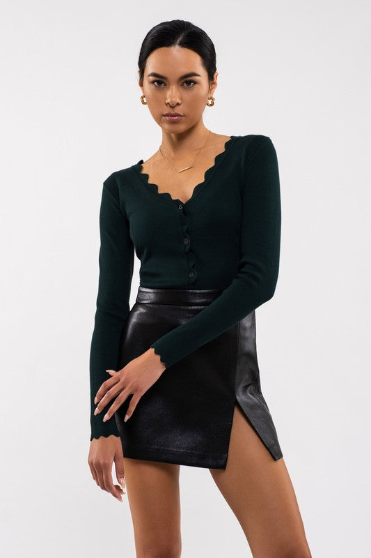 Scallop Sweater Cardigan Hunter Green Medium Scallop Sweater Cardigan Hunter Green Medium