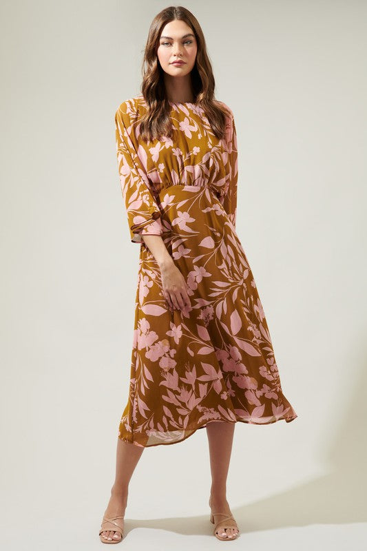 Magnolia Floral Midi Dress Top Shelf Wardrobe Magnolia Floral Midi Dress Top Shelf Wardrobe