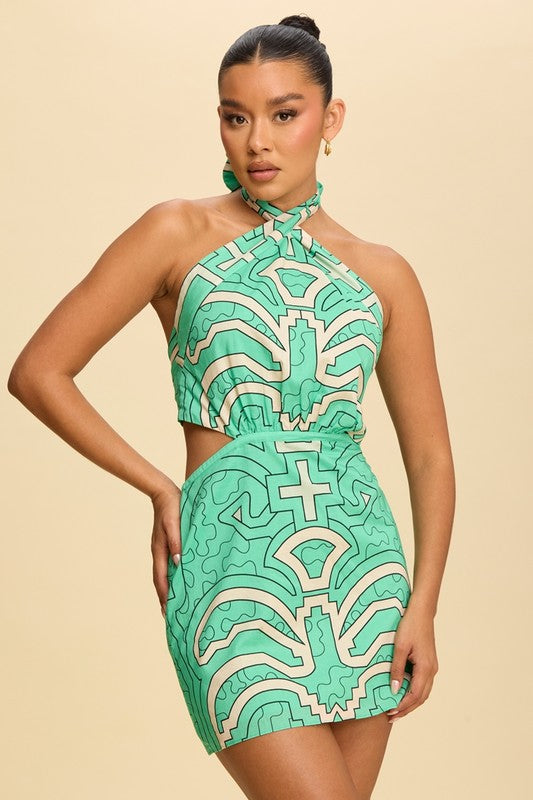 Azteca Halter Dress Large Azteca Halter Dress Large