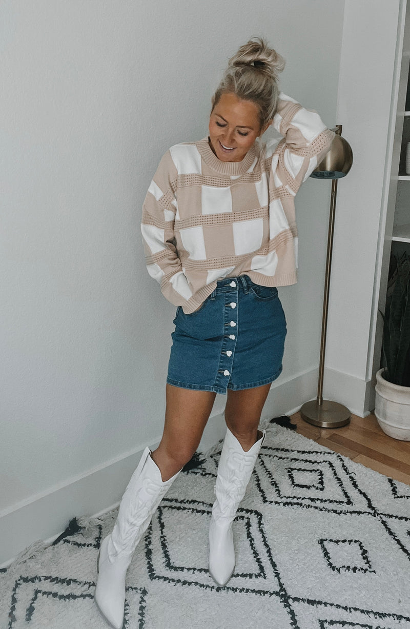 Block Party Sweater Taupe