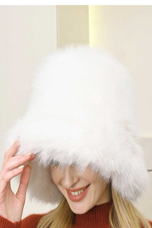 Fuzzy Bucket Hat Ivory