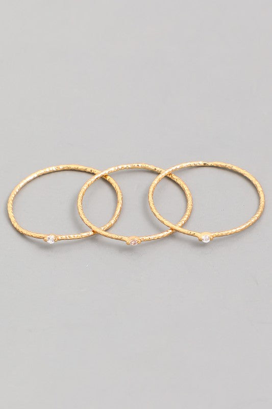 Lea Three Ring Set Gold