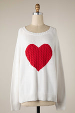 All Heart Sweater Ivory/Red