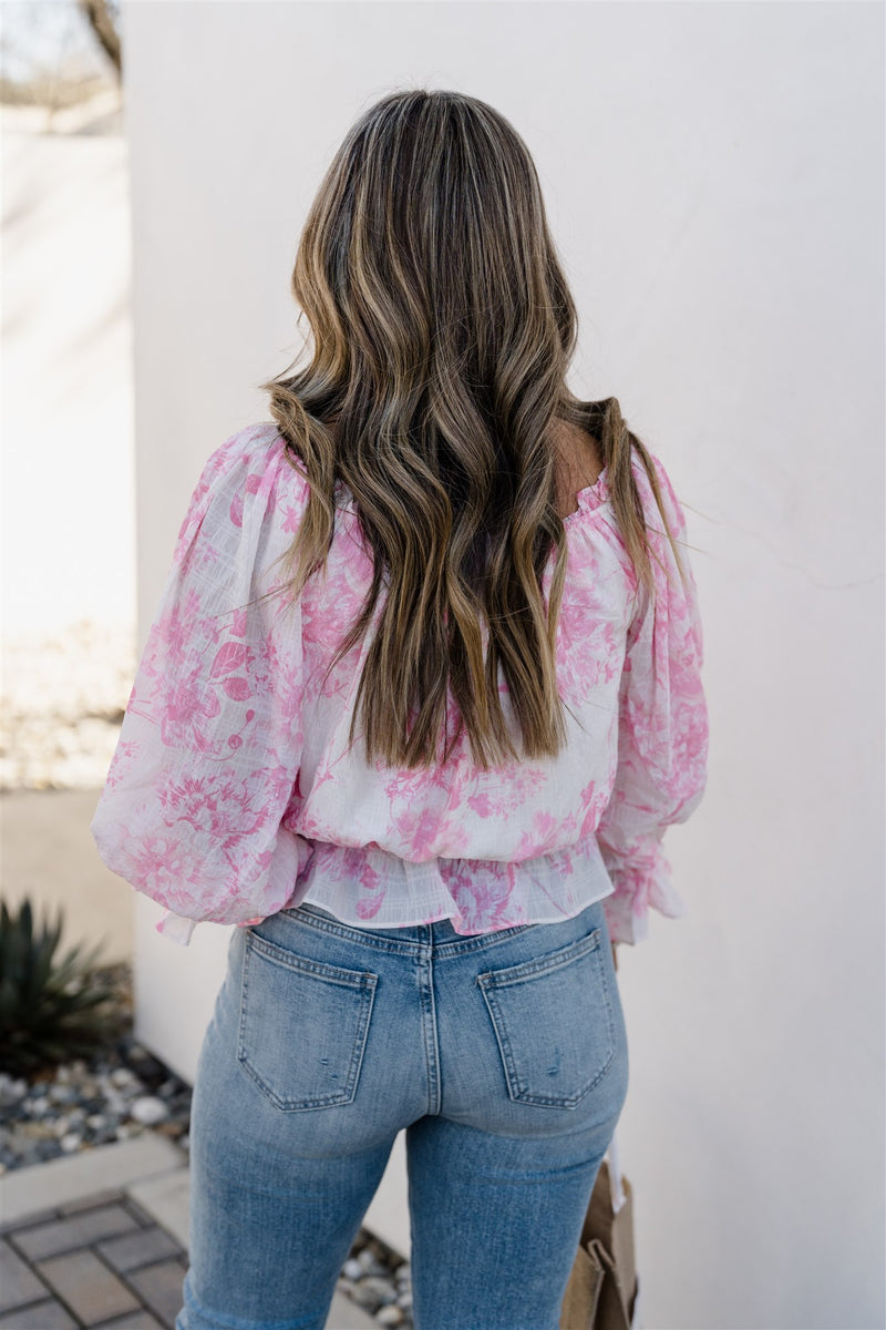 Dreamy Floral Blouse Pink