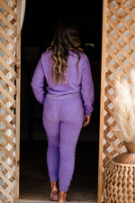 Comfy Terry Cloth Joggers Purple