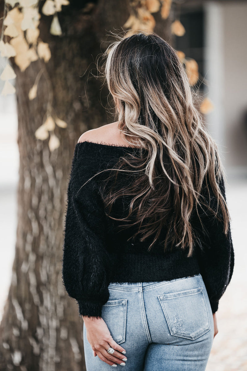 Fuzzy Ways Sweater Black