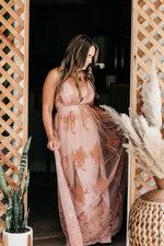 Blissful Lace Maxi Gown Pink