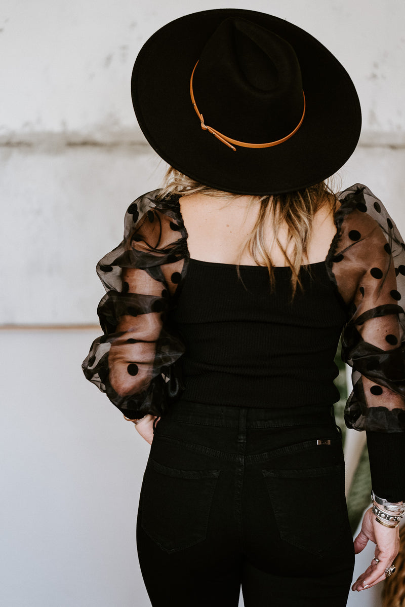 Fun Times Polka Dot Blouse Black