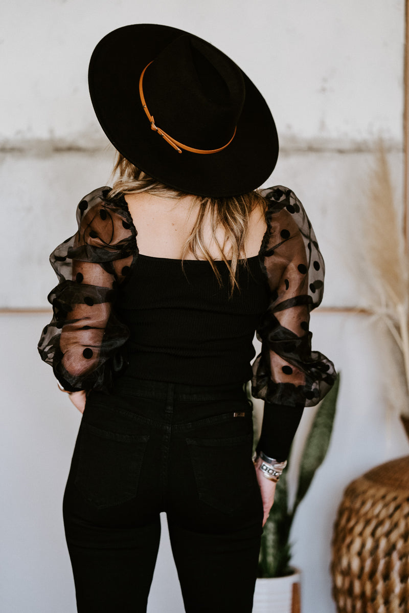 Fun Times Polka Dot Blouse Black