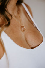 Hammered Ring Necklace Gold