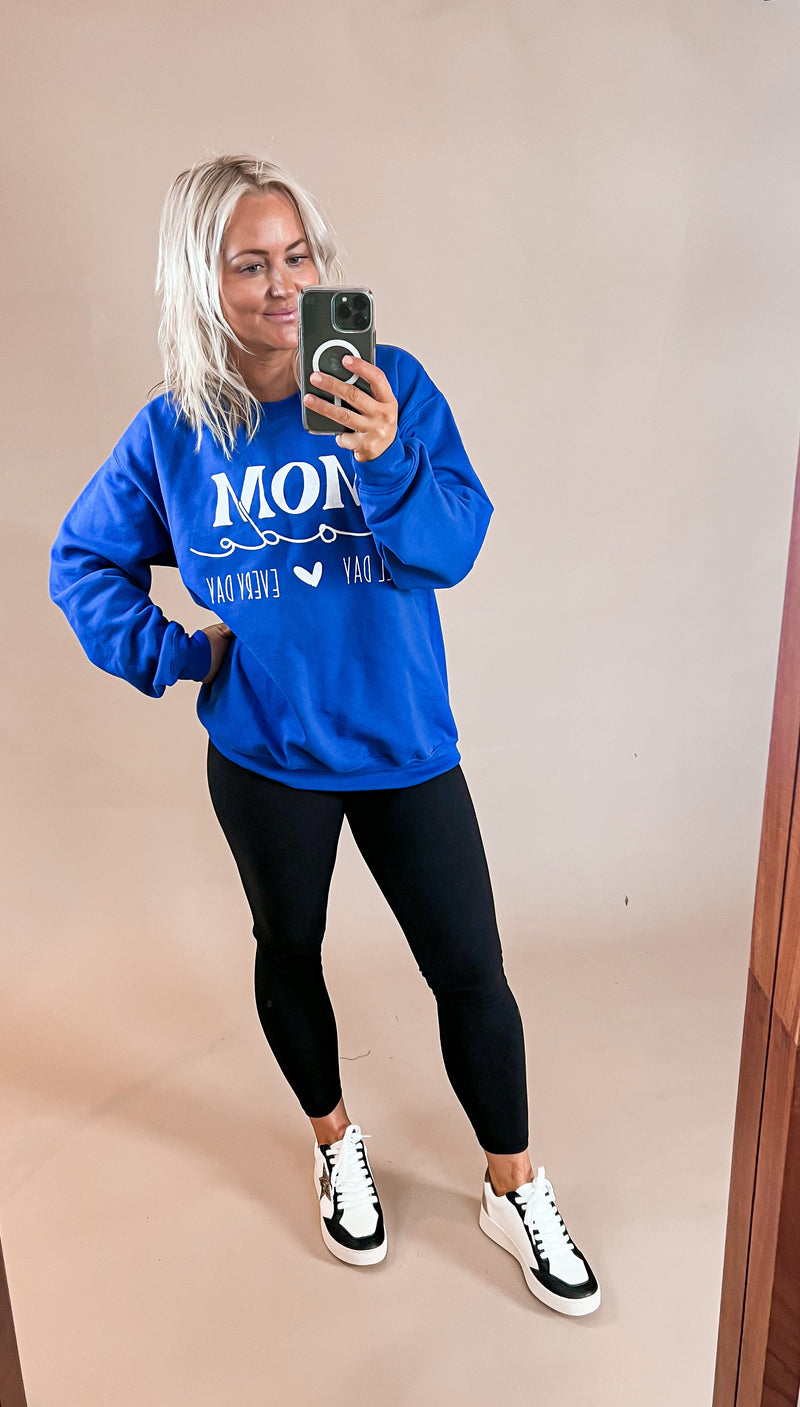 Mom Mode Sweatshirt Blue