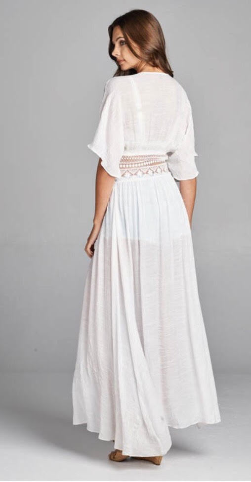 Beach Vibes Maxi Cover Up Ivory