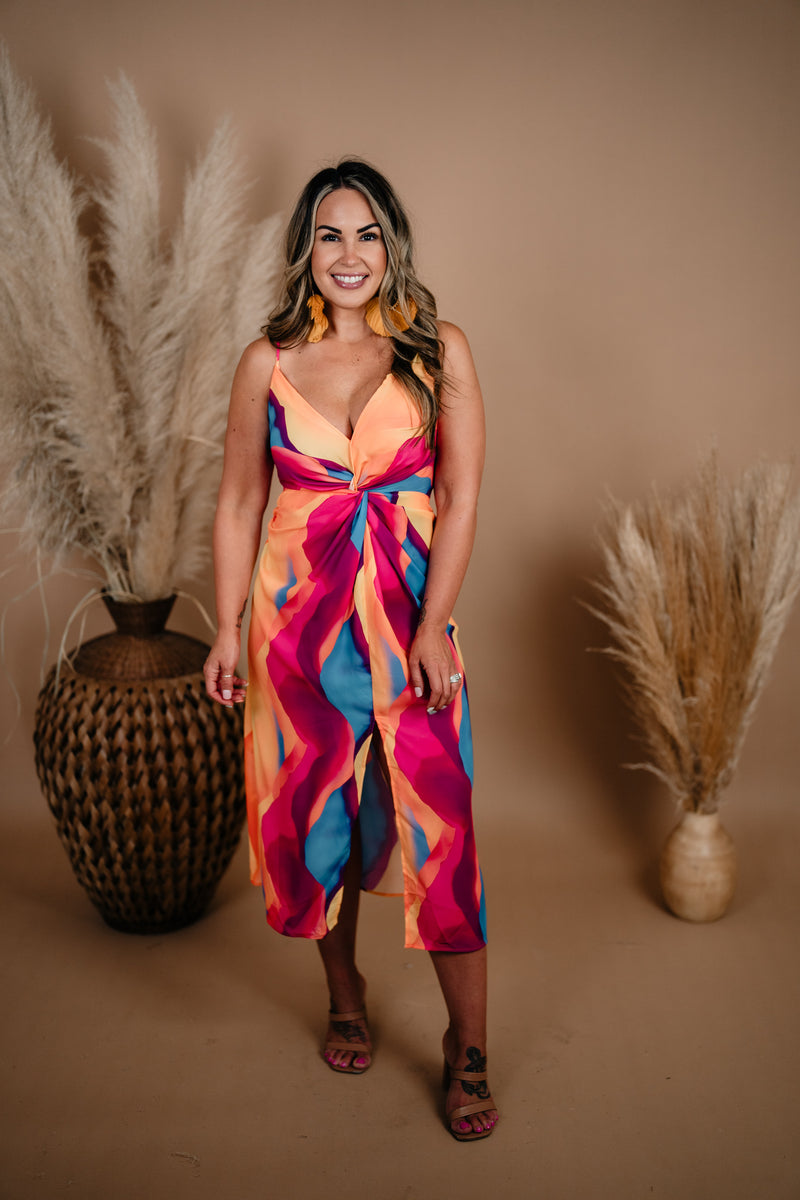 Sunset Vibes Midi Dress Large